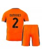 Inter Milan Denzel Dumfries #2 Ausweichtrikot für Kinder 2023-24 Kurzarm (+ Kurze Hosen)